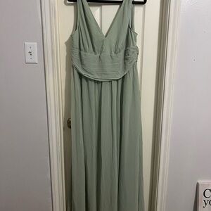 Ever Pretty Green Pleated Wrap Gown